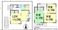 間取図/区画図:価格：2180万円　3LDK　土地面積：95.6平米、建物面積：72.04平米
