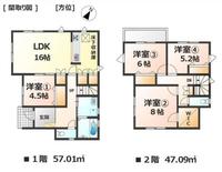 間取図/区画図:価格：4980万円、4LDK、土地面積：190.15平米、建物面積104.10平米