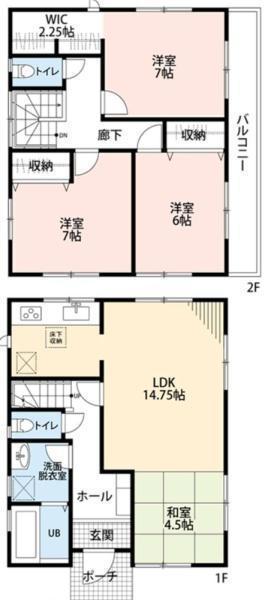 間取図/区画図:価格:3200万円、4LDK 土地面積:151.77平米、建物面積:97.71平米