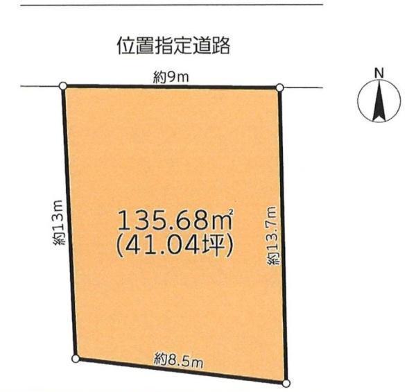 間取図/区画図:価格:980万円 土地面積:135.68平米