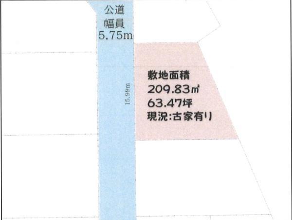 間取図/区画図:価格:1,580万円 土地面積:209.83平米