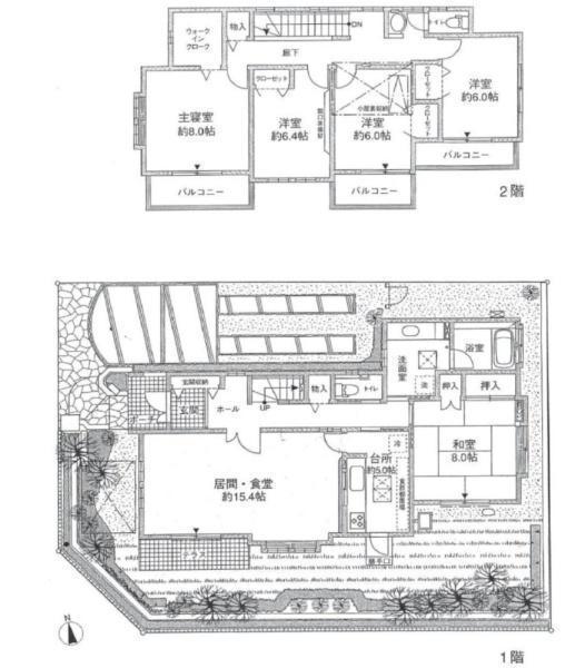 間取図/区画図:価格:5,280万円、5LDK、土地面積:195.01平米、建物面積:148.87平米