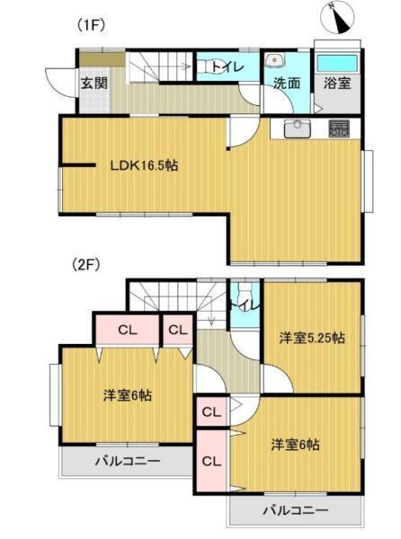 間取図/区画図:価格:2,399万円、3LDK、土地面積:83.06平米、建物面積:80.59平米