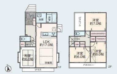 間取図/区画図:価格:2,398万円、4LDK、土地面積:144.83平米、建物面積:101.02平米
