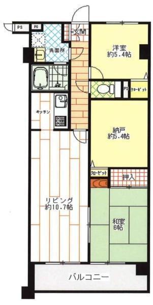 間取図/区画図:価格:1,690万円、2SLDK、専有面積:68.98平米、バルコニー面積:8.62平米