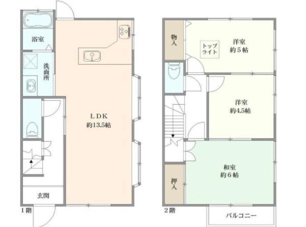間取図/区画図:オーナーチェンジ物件!土地面積:76.69平米、建物面積:70.84平米