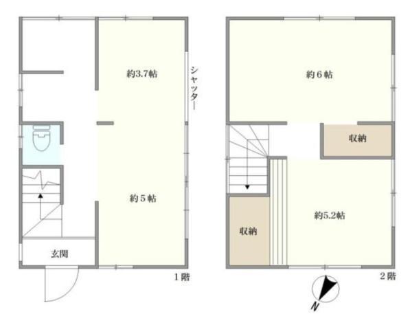 間取図/区画図:オーナーチェンジ物件!土地面積:102.91平米、建物面積:52.16平米