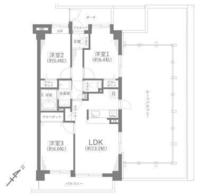 間取図/区画図:価格：3,390万円、3LDK　専有面積：67.91平米、バルコニー：7.21平米