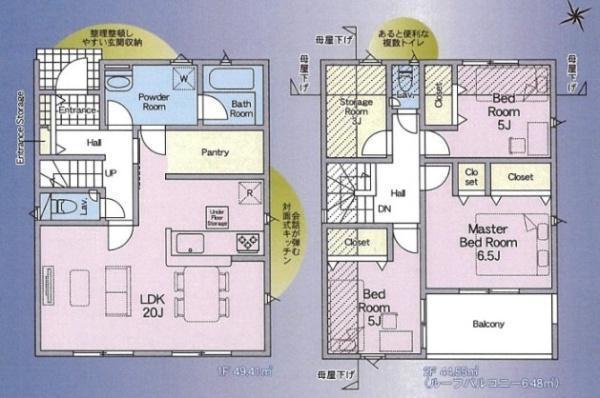間取図/区画図:価格:2,780万円、3SLDK、土地面積:130.02平米、建物面積100.44平米