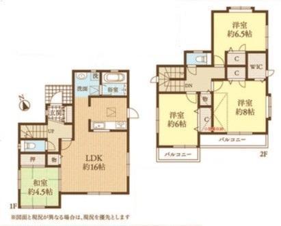 間取図/区画図:価格:2,580万円、4LDK、土地面積:130.05平米、建物面積101.85平米