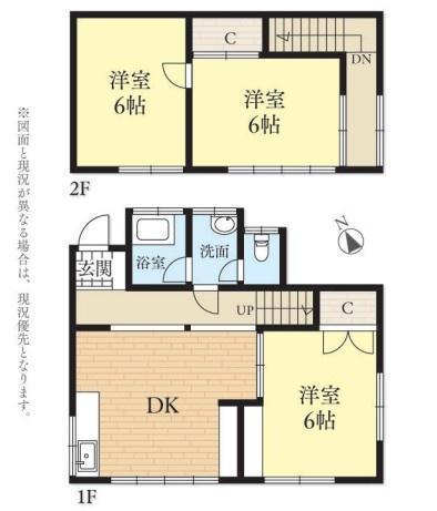 間取図/区画図:価格：880万円、3K、土地面積：92.3平米、建物面積：66.98平米